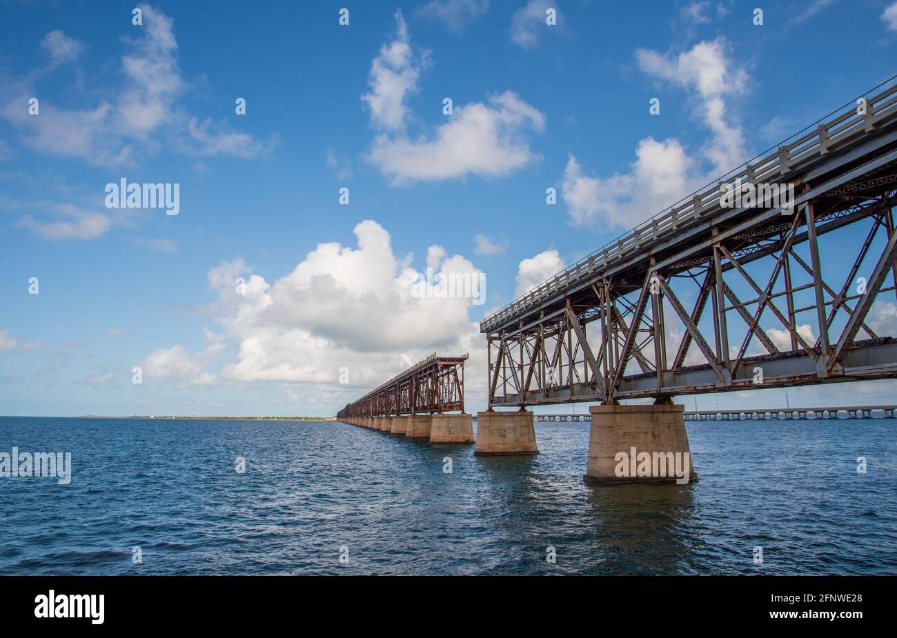 Bahia Honda Railroad Bridge im Bahia Honda State Park, Florida. Stockfoto
