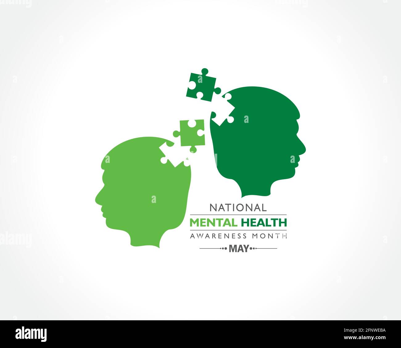 Vektor-Illustration des National Mental Health Awareness Month, beobachtet im Mai. Stock Vektor