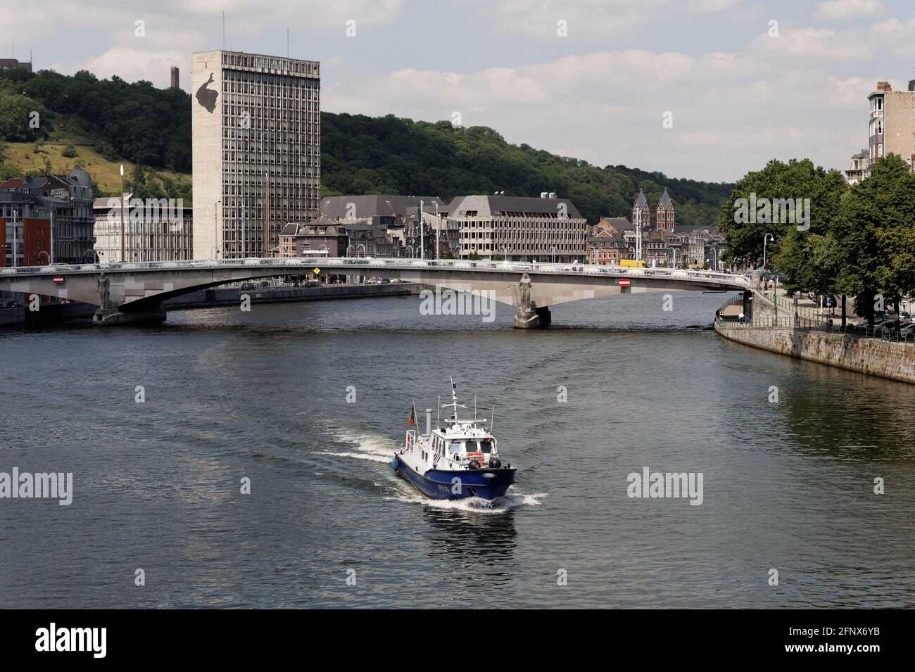 La Meuse à Liège, Cité administrativ, Liège, Belgien Stockfoto