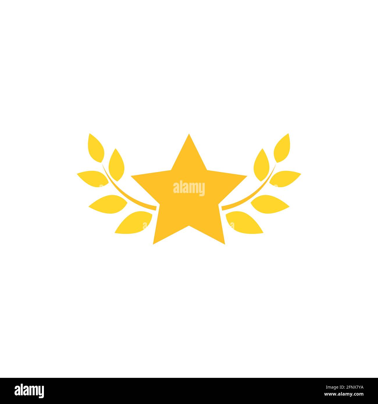 Gültiges Siegelsymbol. Goldener Stern mit Siegerlauch. Isoliert auf Weiß. Goldmedaille, Stickersymbol. Beste Qualität. Überprüfte Marke. Vektorgrafik flach. Stock Vektor