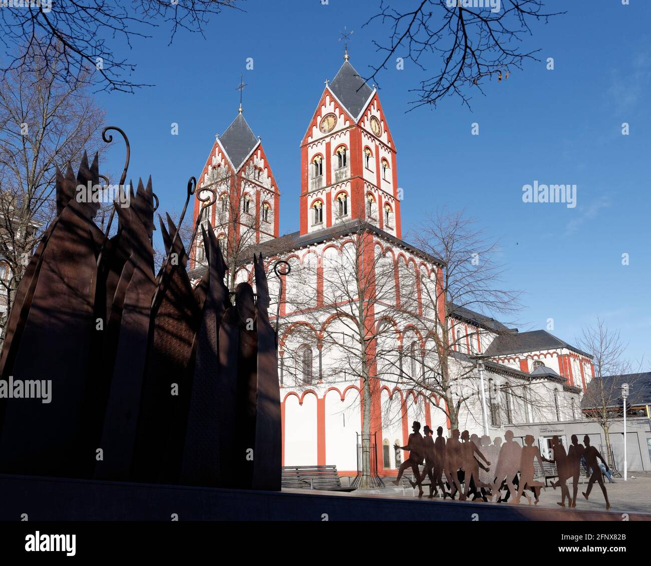 Place Saint-Barthélemy de Liège, en Belgique Stockfoto