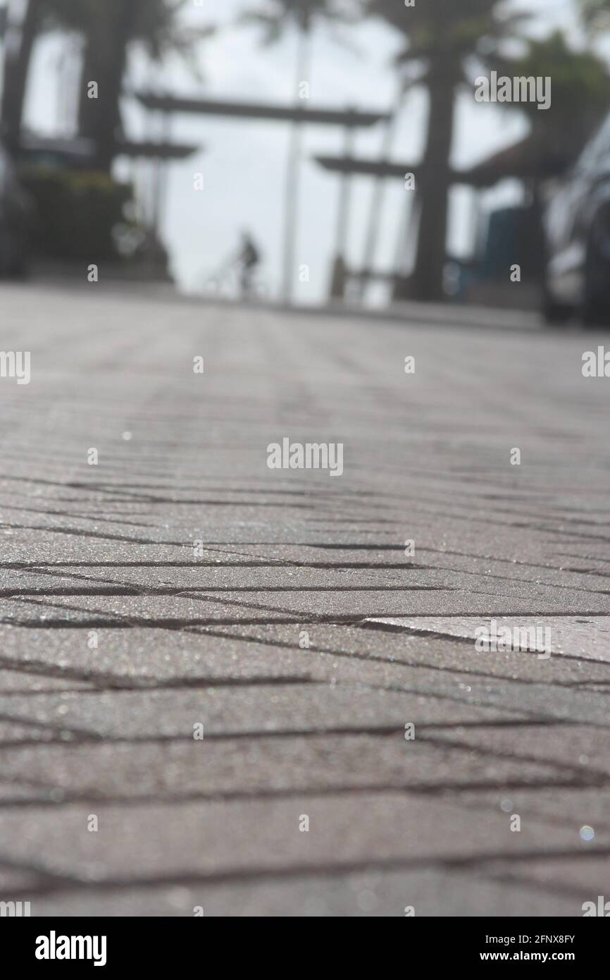 Flaches Strandpromenade Stockfoto