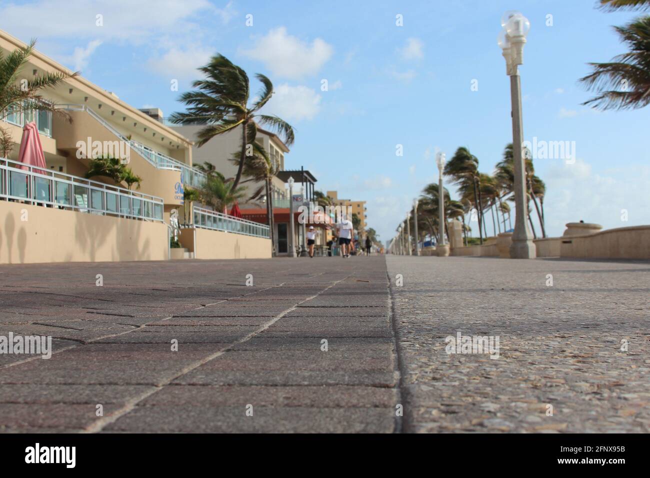 Flaches Strandpromenade Stockfoto