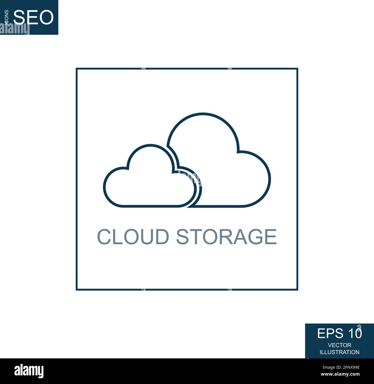 Abstrakte Business-Symbole, SEO Cloud-Speicher - Vektor-Illustration Stock Vektor