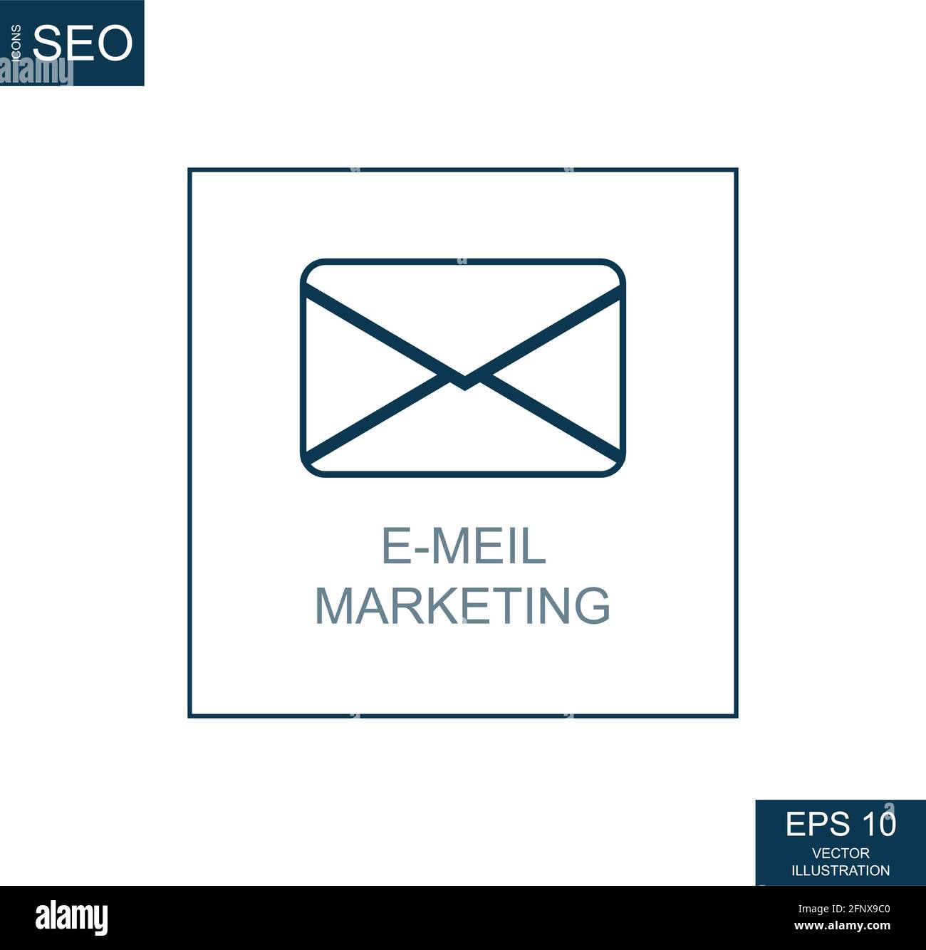Abstrakte Business-Symbole, SEO E-Mail-Marketing - Vektor-Illustration Stock Vektor