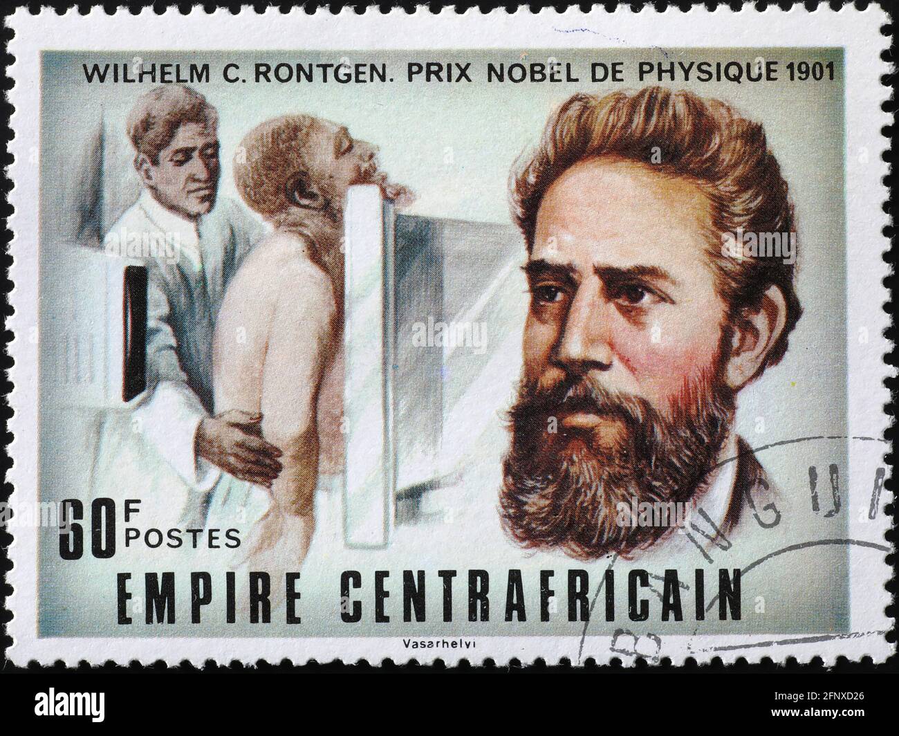 Wilhelm Rontgen, Erfinder der Röntgenstrahlen auf Briefmarke Stockfoto
