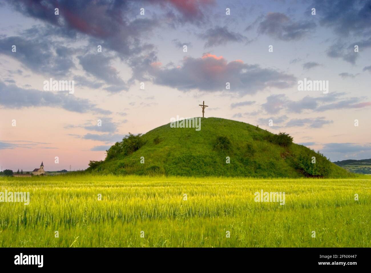 Grabhügel aus der keltenzeit, Österreich, Niederhollabrunn Stockfoto
