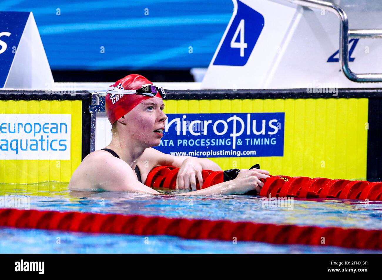 BUDAPEST, UNGARN - 19. MAI: Laura Kathleen Stephens aus Großbritannien tritt beim Frauen-Halbfinale mit 200 m Schmetterlingen während der len-Europameisterschaft im Schwimmen in der Duna Arena am 19. Mai 2021 in Budapest, Ungarn, an (Foto von Marcel ter Bals/Orange Picics) Credit: Orange Pics BV/Alamy Live News Stockfoto