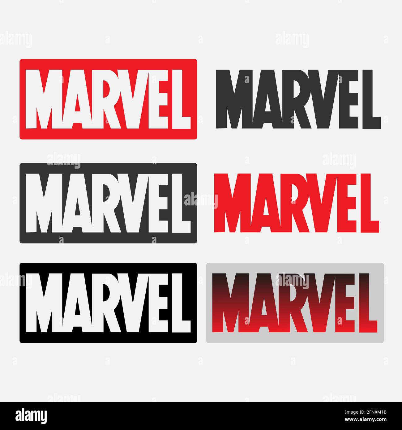 Marvel-Logo-Icon-Set. Stock Vektor