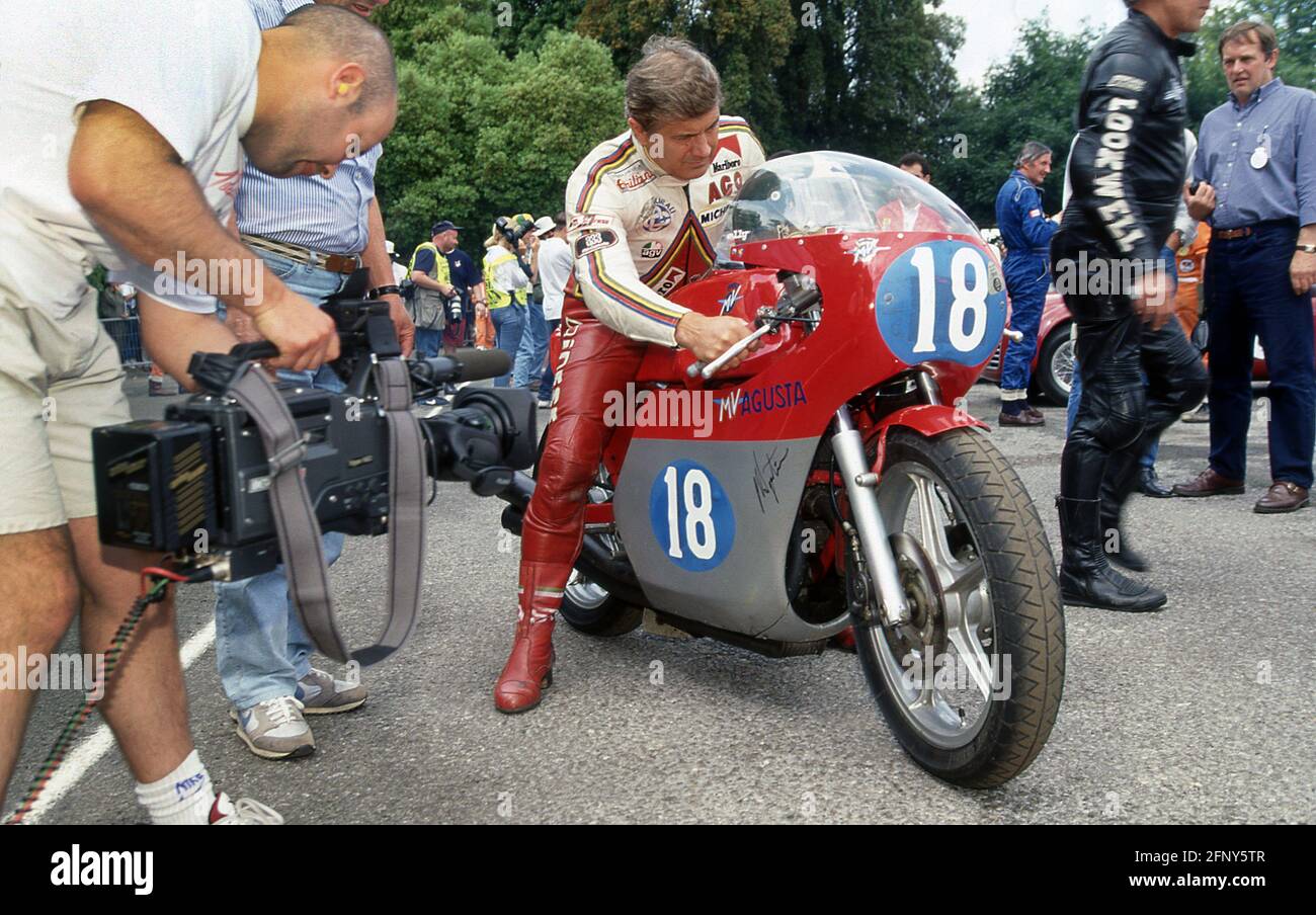 Giacomo Agostini auf einem MV Agusta Goodwood Festival of Speed 1996 Stockfoto