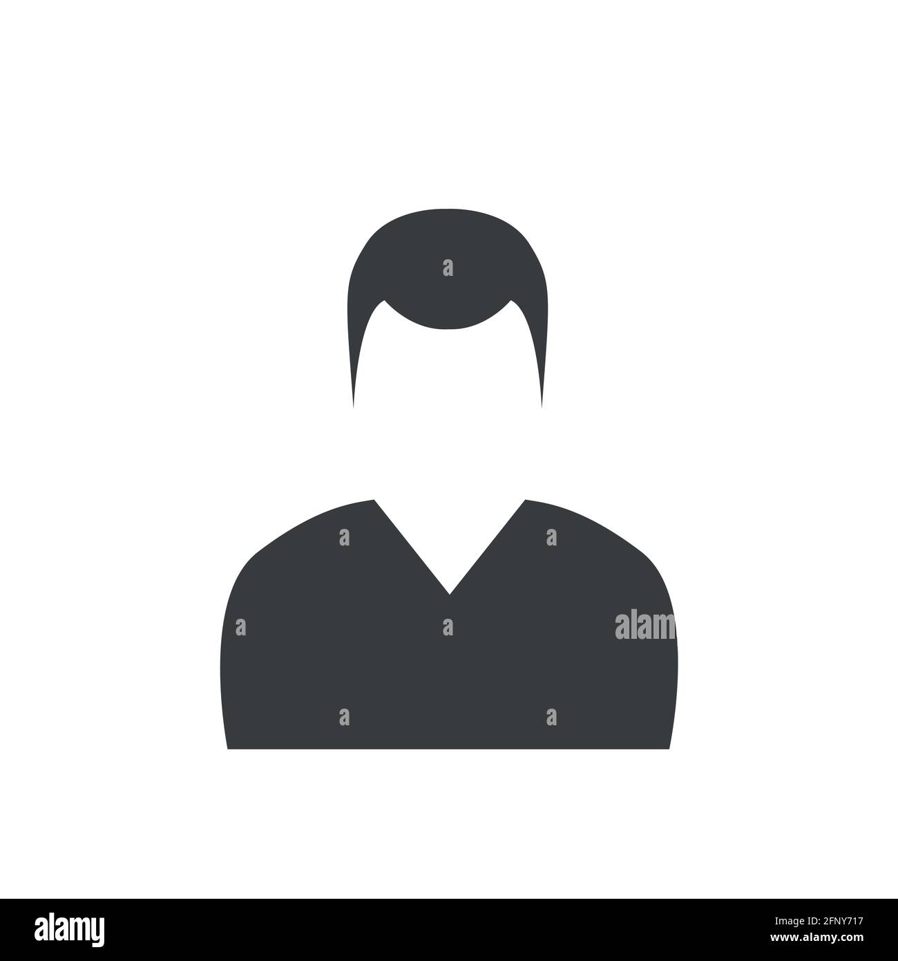 Silhouette des männlichen Avatar-Symbols. Männliche und weibliche Avatar Profil Zeichen, Gesicht Silhouette Vektor Stock Vektor