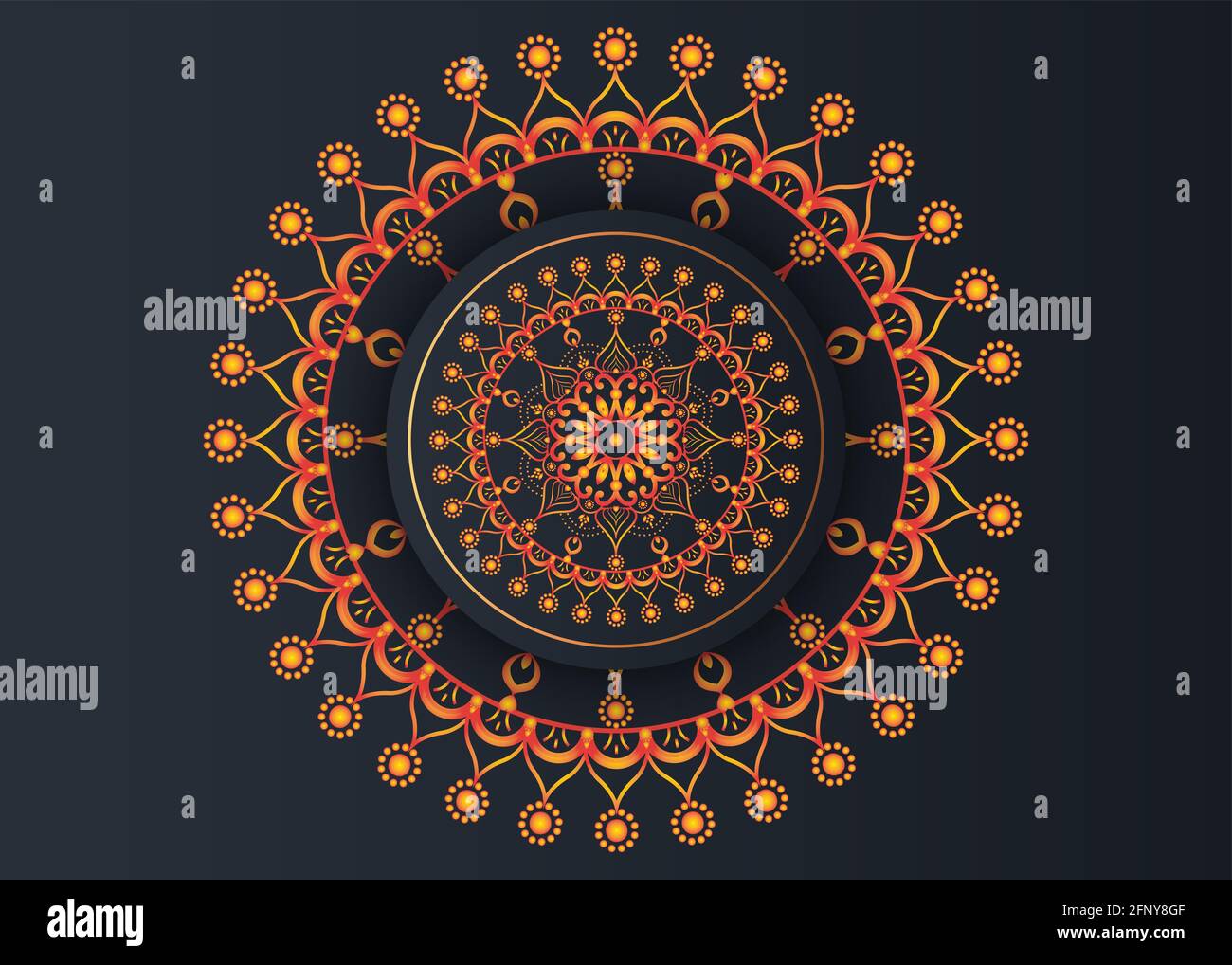 Historisches traditionell-arabisch-Mandala-Stil-ramadan-kareem-eid-Gruß schönes Design. Stockfoto