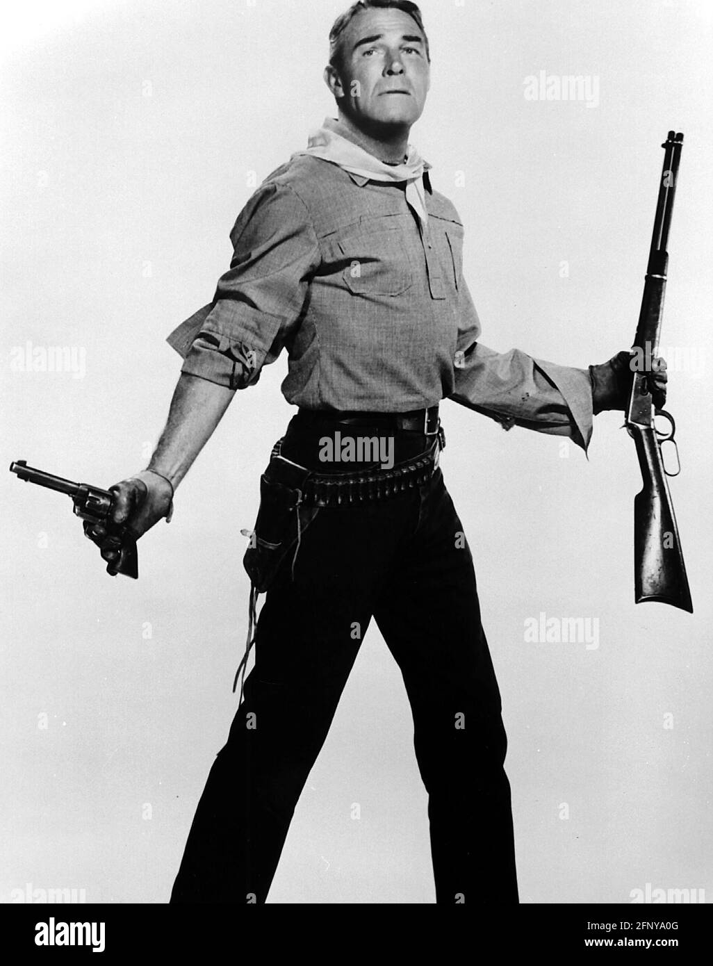 Scott, Randolph, 23.1.1898 - 2.3.1987, US-Schauspieler, halbe Länge, 1950ER JAHRE, ZUSÄTZLICHE-RIGHTS-CLEARANCE-INFO-NOT-AVAILABLE Stockfoto