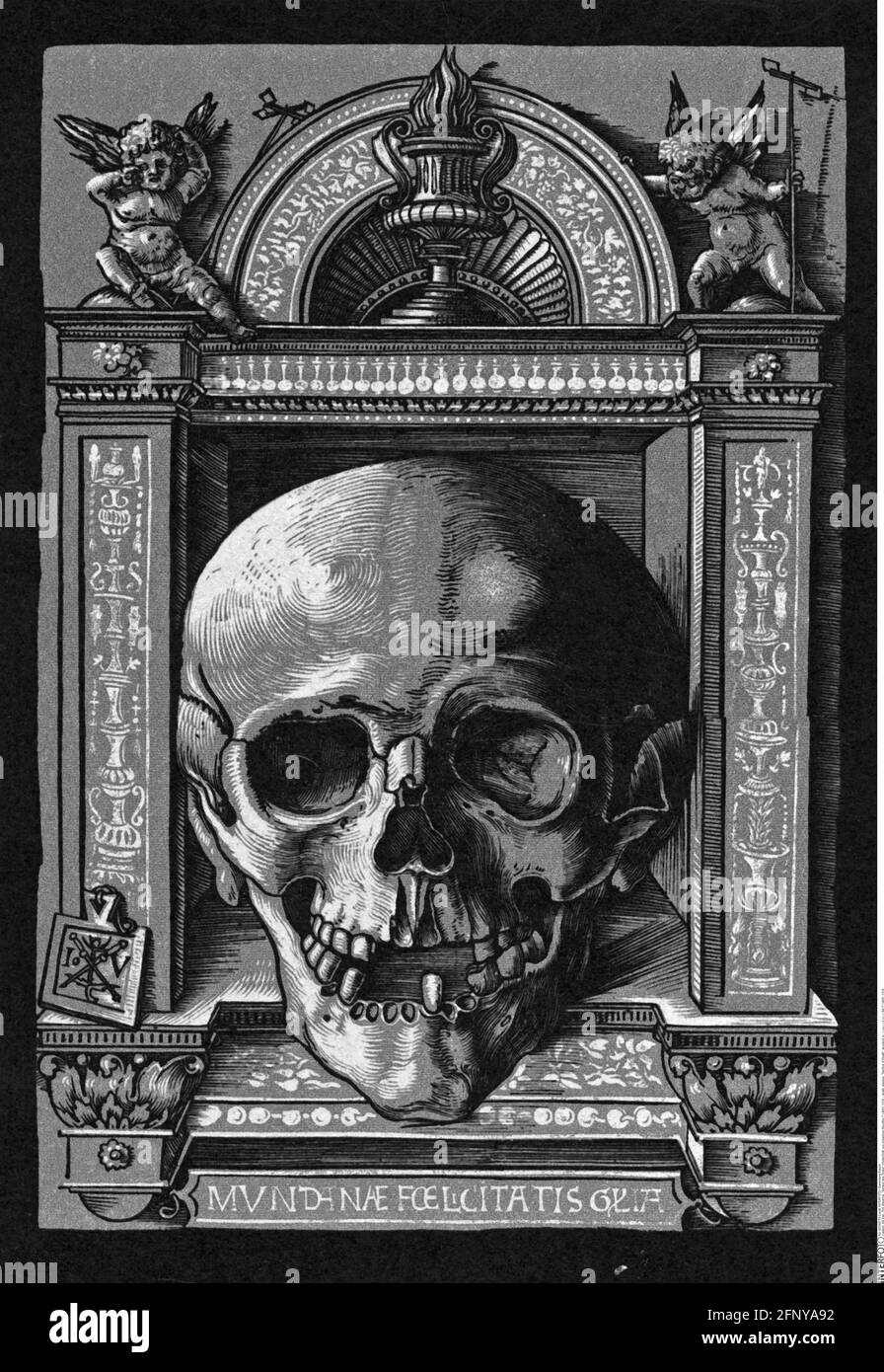 Tod, Allegorie, 'Symbol des Todes', Holzschnitt, von Johannes Wechtlin (* 1485), 1520, ZUSÄTZLICHE-RIGHTS-CLEARANCE-INFO-NOT-AVAILABLE Stockfoto