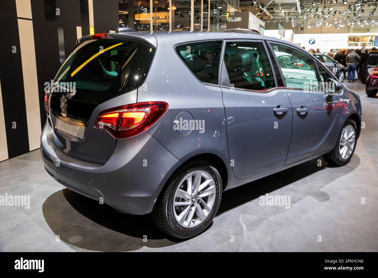 Open Meriva auf der Automobilausstellung in Brüssel Expo vorgestellt. Belgien - 19. Januar 2017 Stockfoto