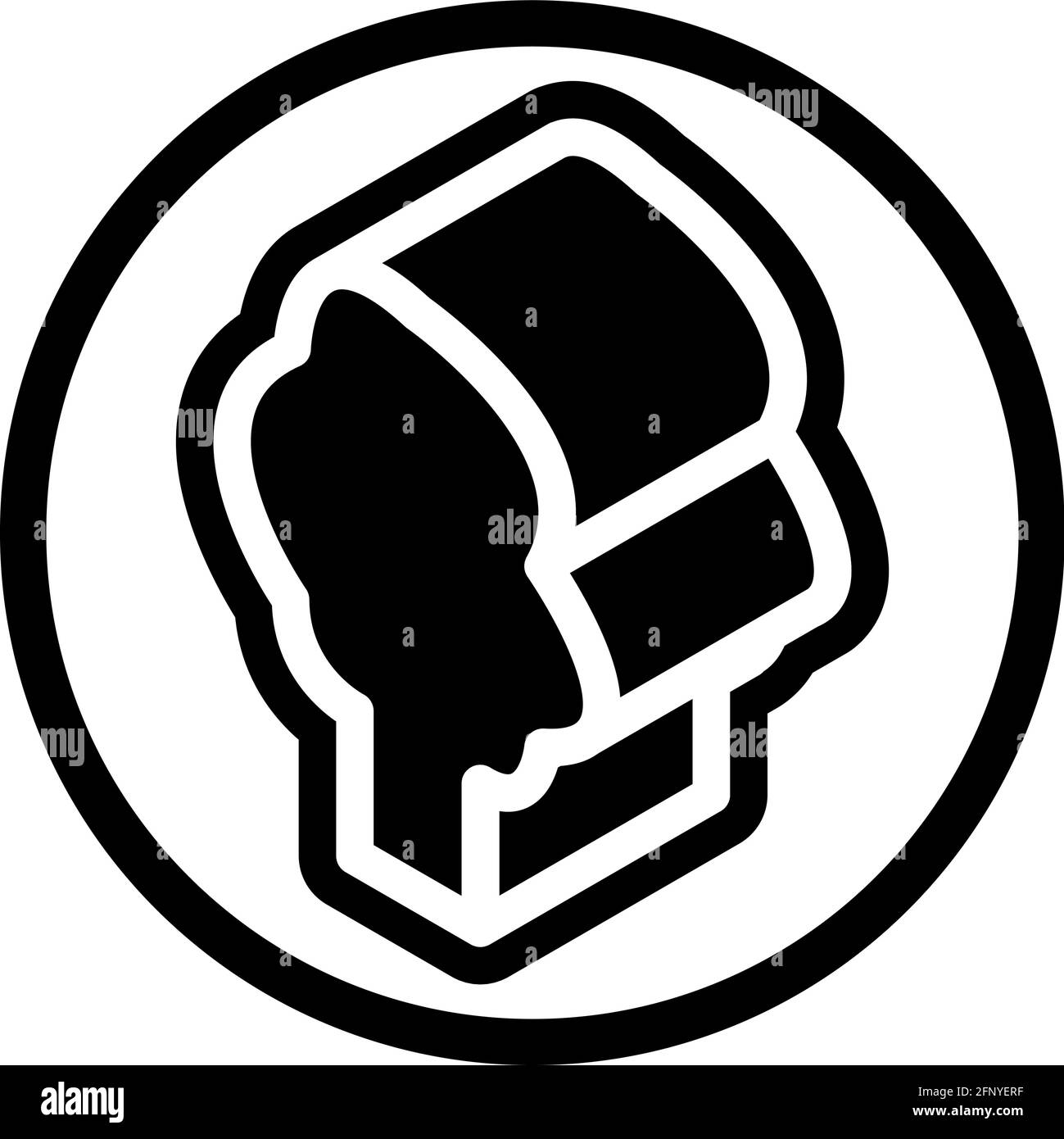 Weiches Baumsymbol in isometrischem, flachem Design mit schwarzer Farbe und Umriss auf einem kreisförmigen Hintergrund. Stock Vektor