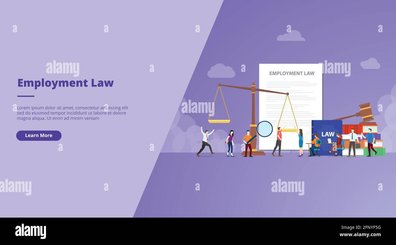 Arbeitsrecht für Website-Design-Vorlage Banner oder Folienpräsentation Abdeckung Stockfoto