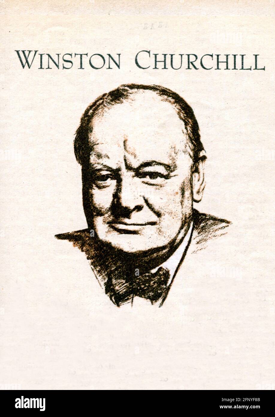 Winston Churchill Portrait aus dem Reader's Digest Magazin, italienische Ausgabe 1952 Stockfoto