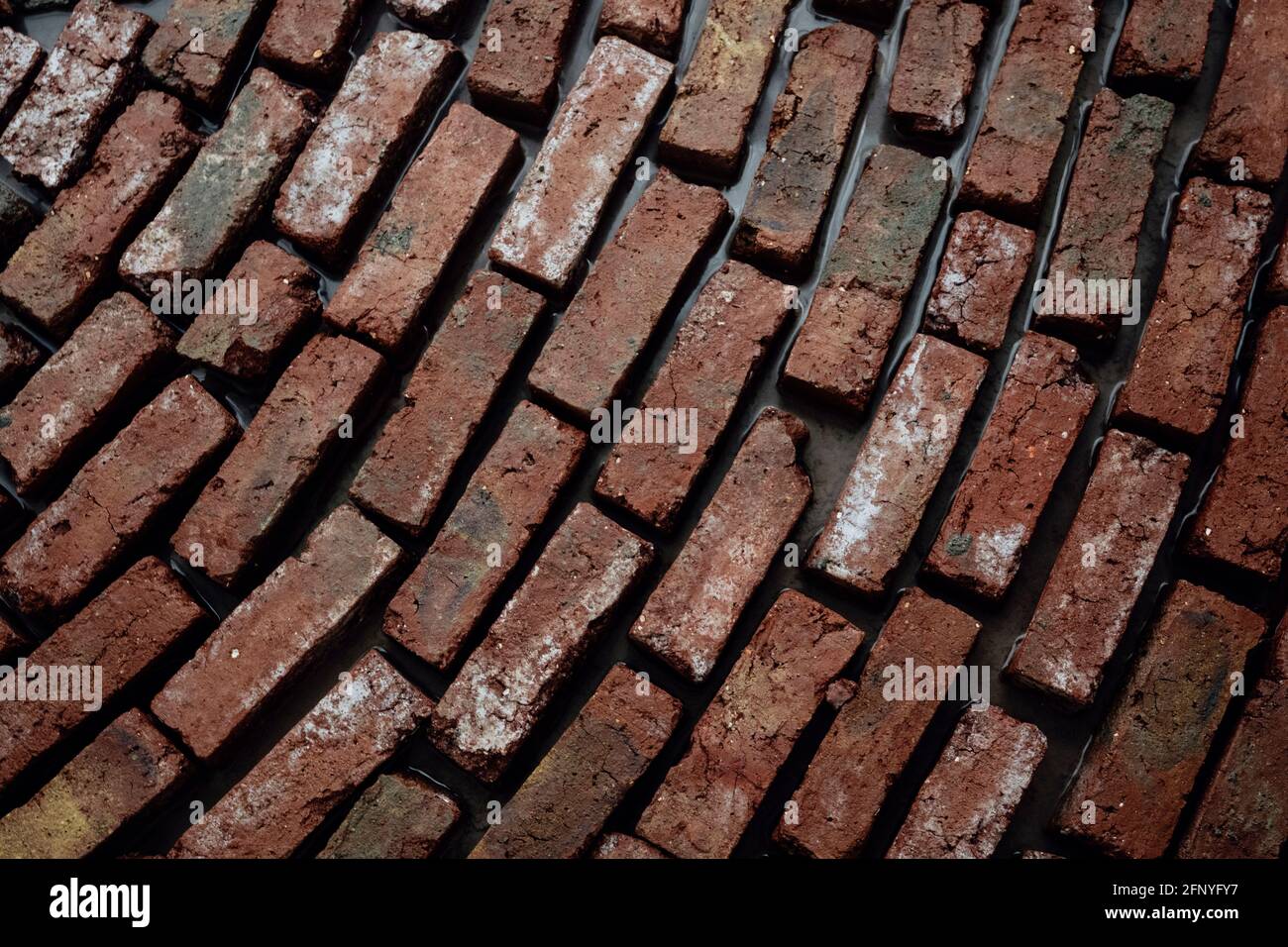 Ziegelarbeiten für die Wasserabdichtung, Pune, Maharashtra, Indien Stockfoto