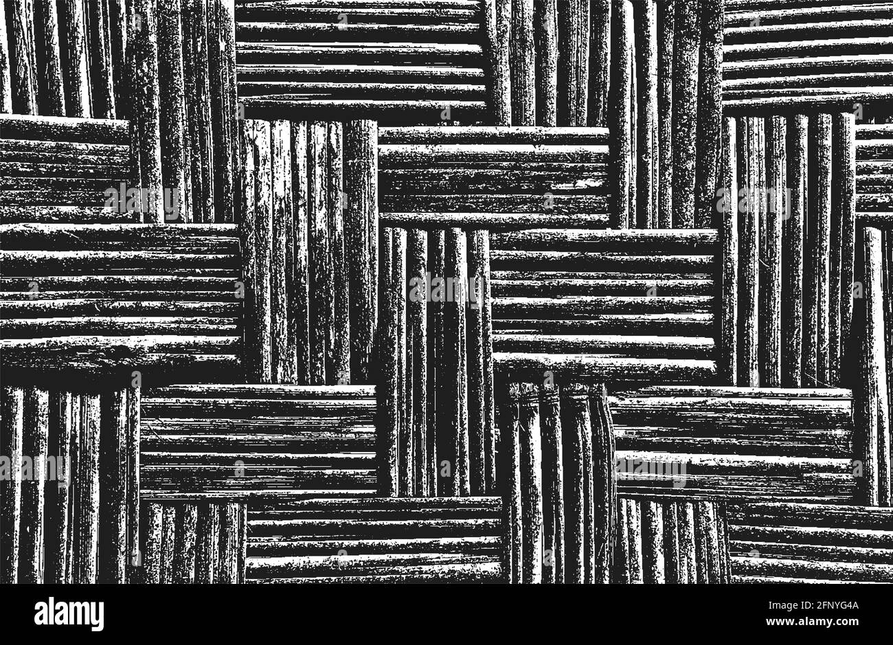 Verzweifelte Overlay Bambus, indische Rohrstruktur, Grunge Hintergrund. Abstrakte Halbton-Vektor-Illustration Stock Vektor