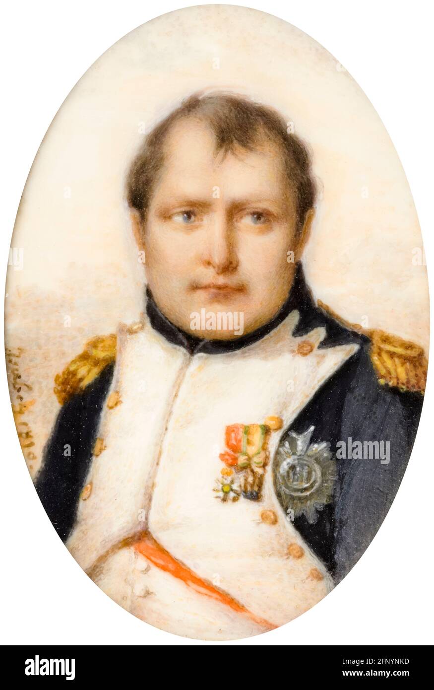 Napoléon Bonaparte (1769-1821), Kaiser der Franzosen als Napoleon Bonaparte I., Porträtminiatur von Jean Baptiste Isabey, 1810 Stockfoto