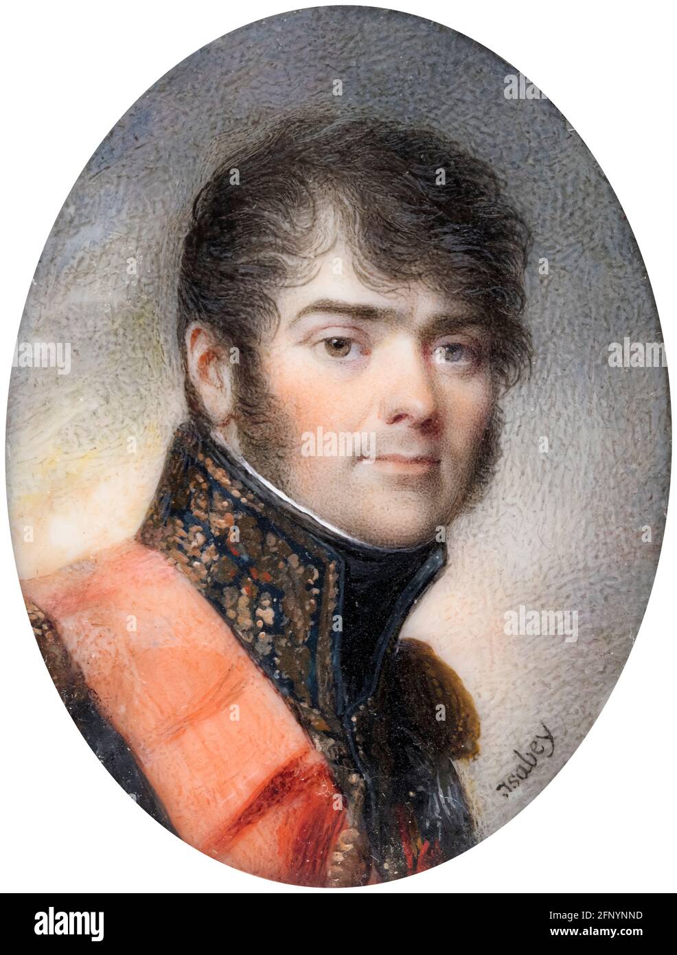 Henri-Gatien, comte Bertrand (1773-1844), war ein französischer General, Porträtminiatur von Jean Baptiste Isabey, 1808 Stockfoto