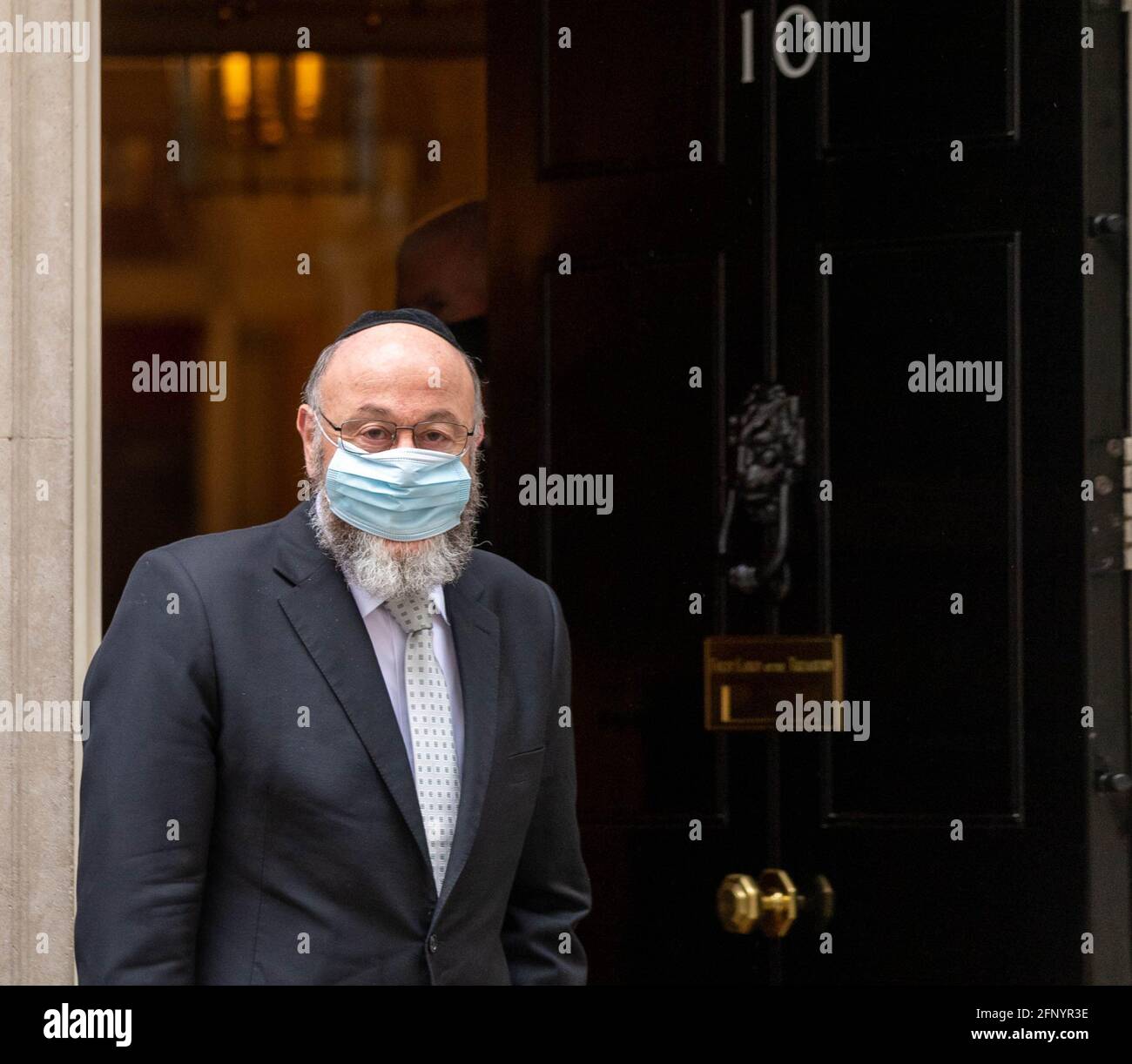 London, Großbritannien. Mai 2021. Oberrabbiner Ephraim Mirvis kommt in der Downing Street zu einem Treffen mit Boris Johnson, MP Premierminister Kredit: Ian Davidson/Alamy Live News Stockfoto