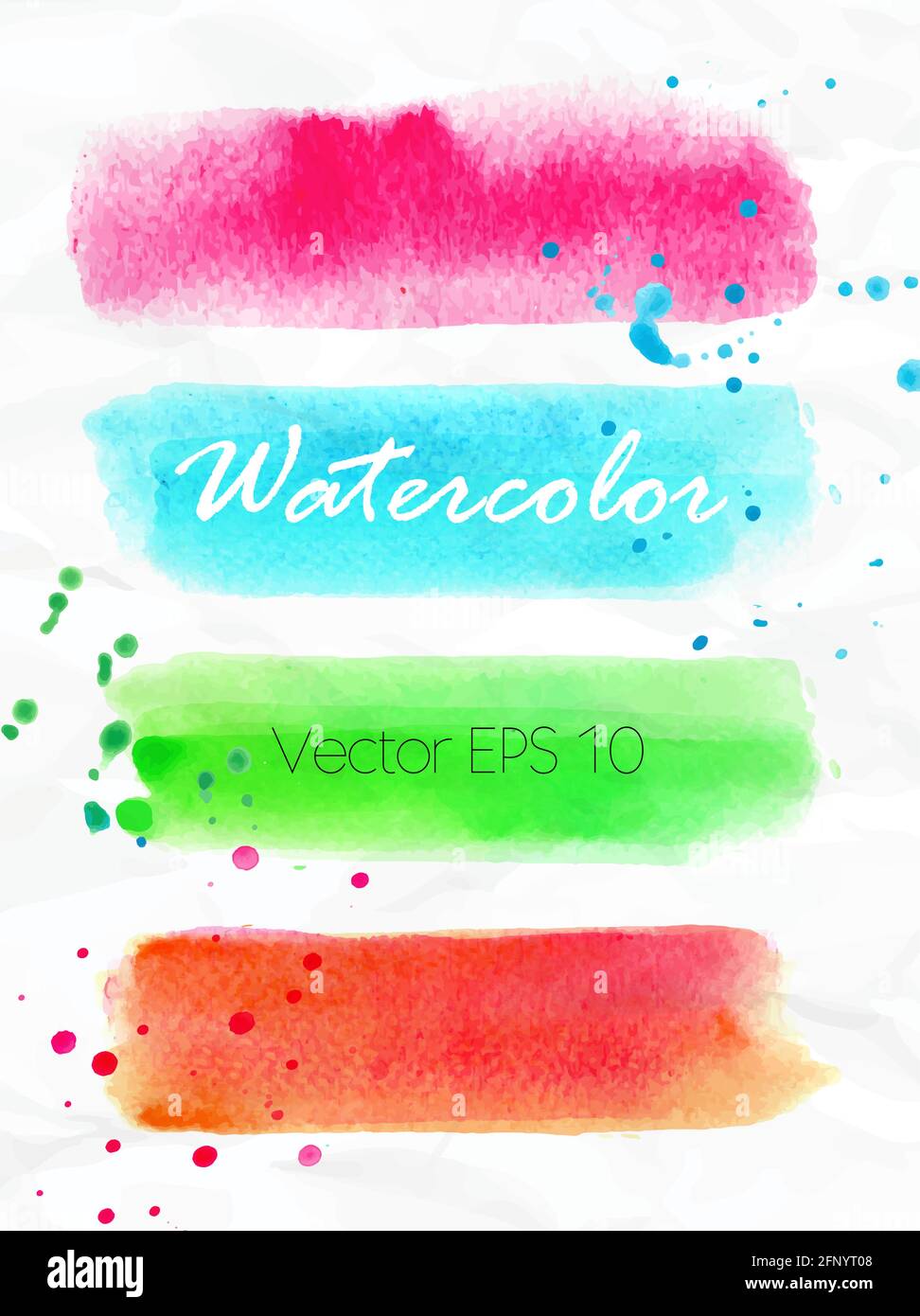 Set von Aquarell-Streifen hellen Design-Elemente Stock Vektor