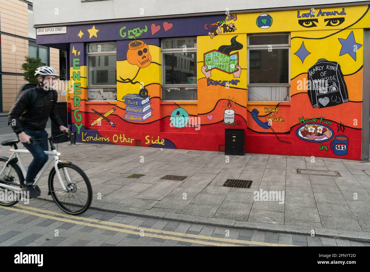 Londons Street Art, bessere bankside, großartige suffolk Street, London, england Stockfoto