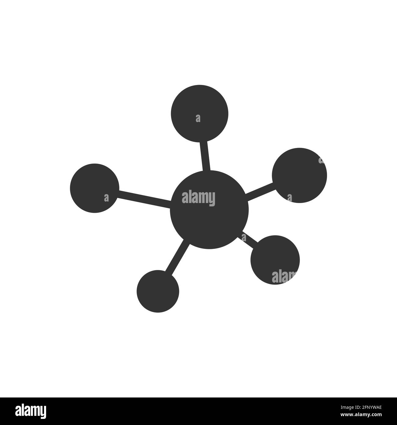 Molekül-Symbol. DNA-Silhouette-Symbol. Atom-Verbindungskonzept. Vektor auf Weiß isoliert Stock Vektor