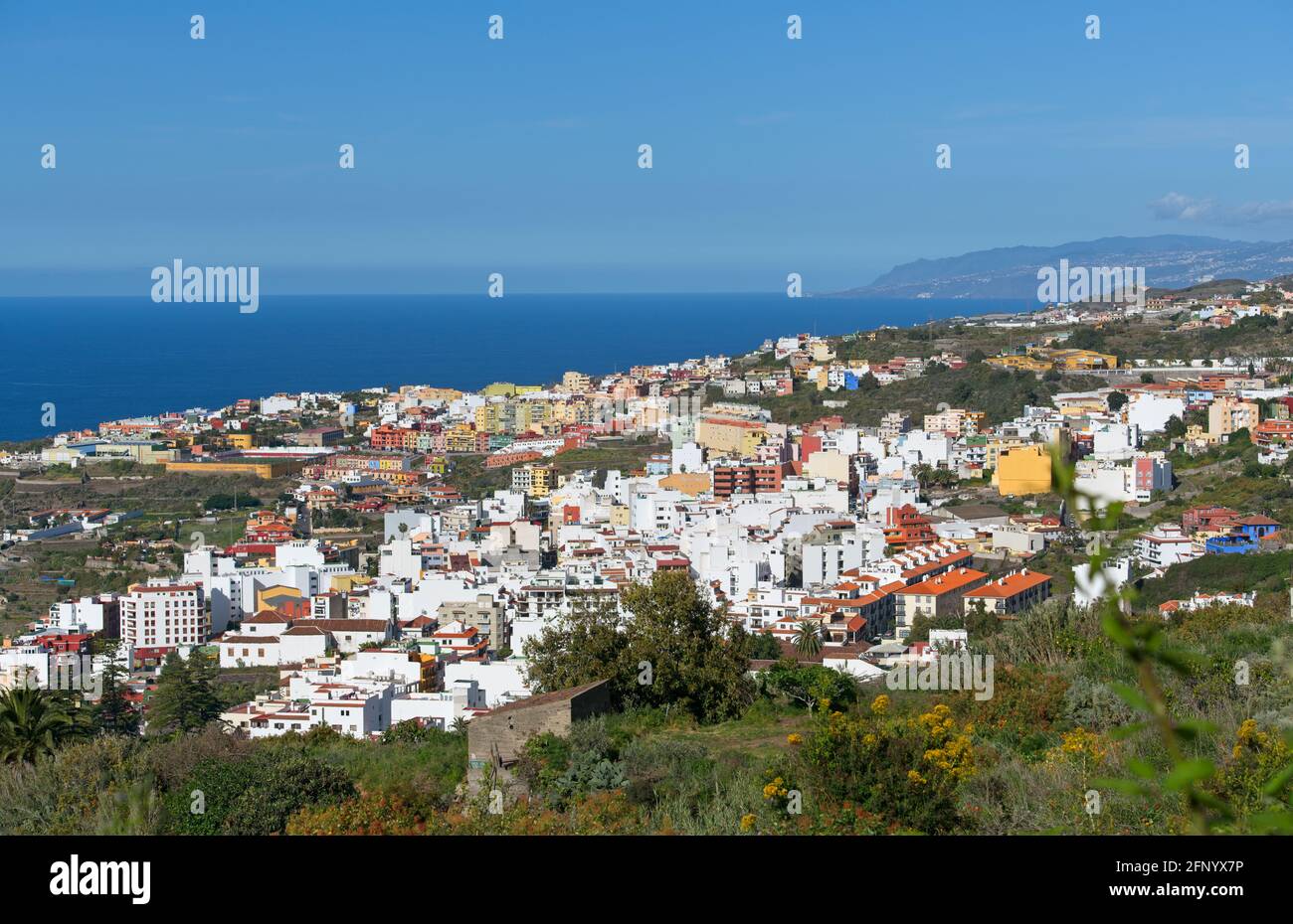 Luftbild, Icod de los Vinos, Santa Cruz de Teneriffa, Teneriffa, Kanarische Inseln, Spanien Stockfoto