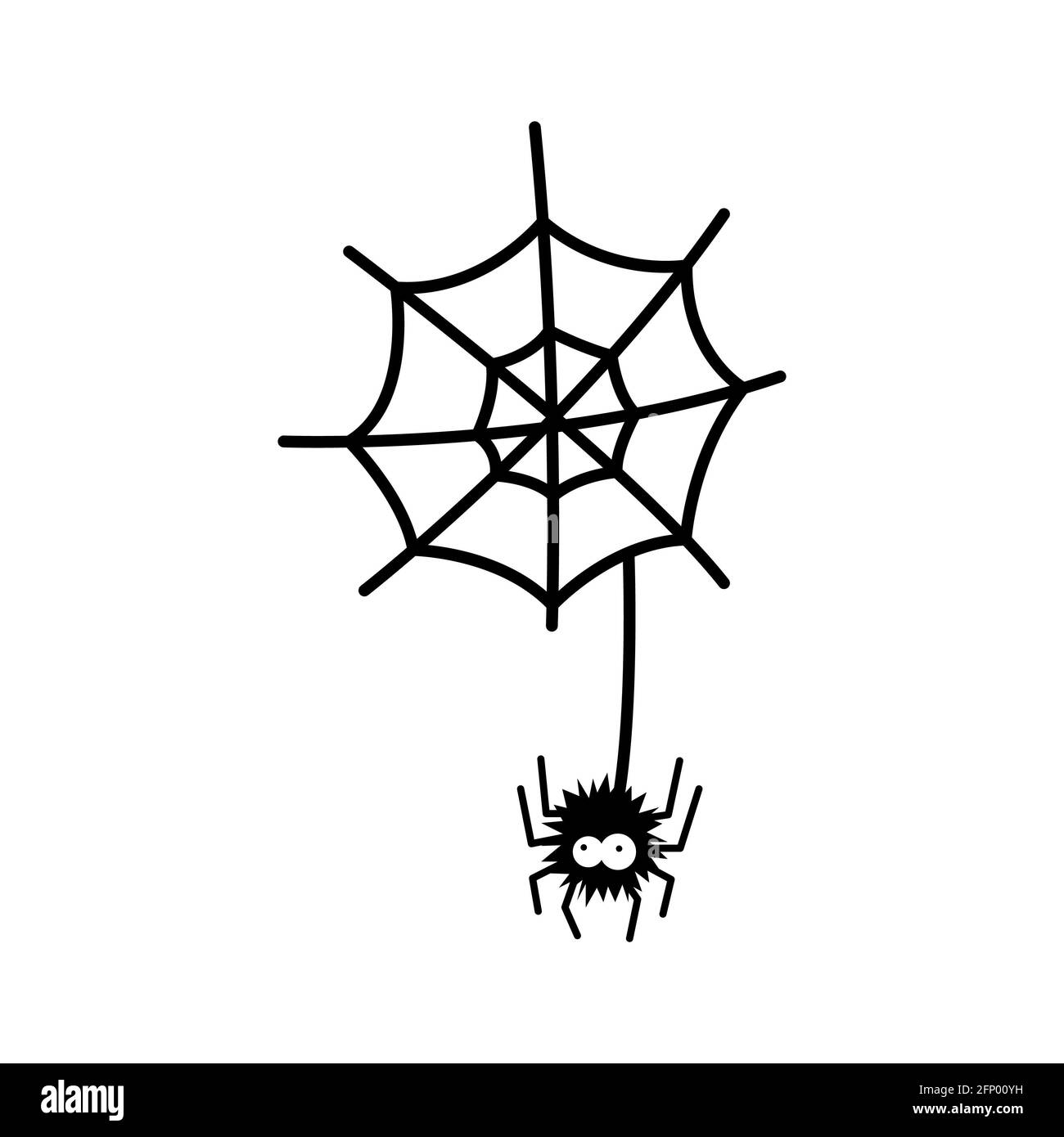 Spider-Illustration isoliert auf weißem isoliertem Hintergrund. Stockfoto