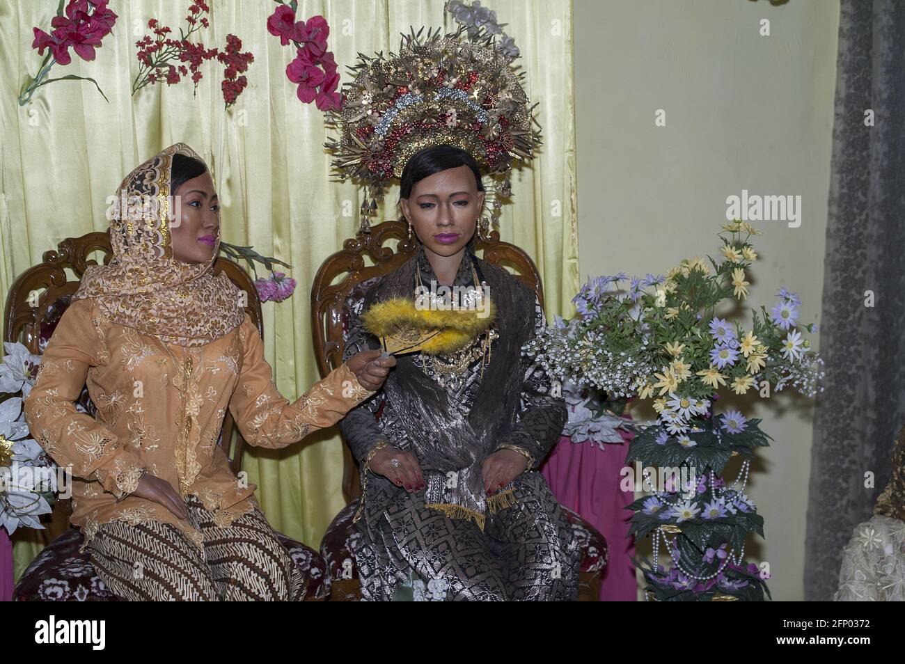 Singapur, Singapur, Asien, Asien; Sentosa - Museum: Bilder von Singapur; Museum: Bilder von Singapur; Malay Frauenkostüm ? Stockfoto