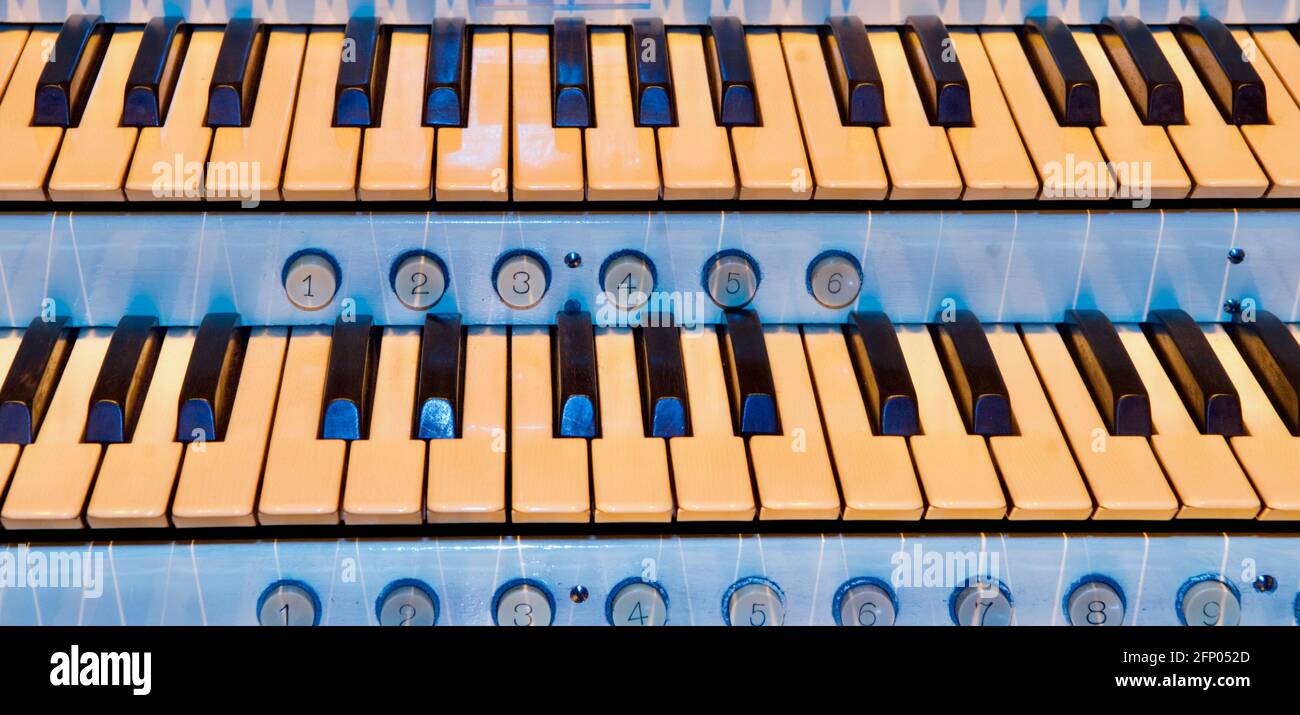 Wurlitzer Orgeltastatur Stockfoto