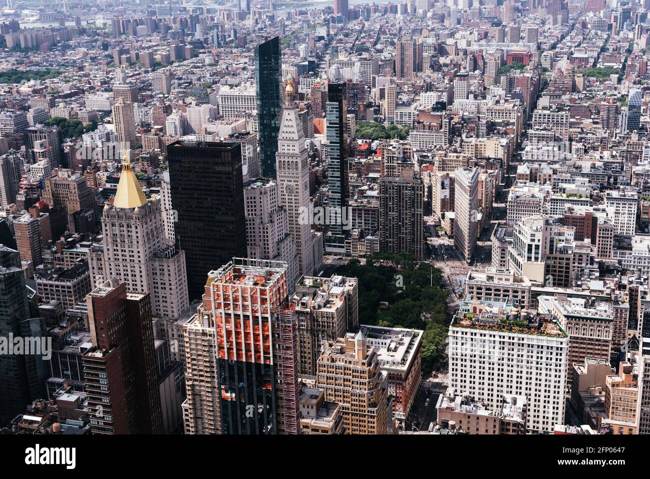 New York City, USA - 25. Juni 2018: Luftaufnahme von Midwtown von Manhattan. Flatiron District Stockfoto