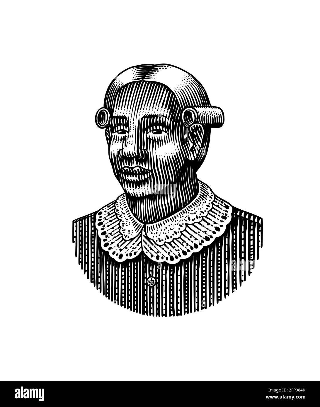 Elegante alte Frau. Afro american Lady. Viktorianische Zeit. Mode und Kleidung. Handgezeichnet Alte Skizze. Vintage gravierte Illustration. Stock Vektor