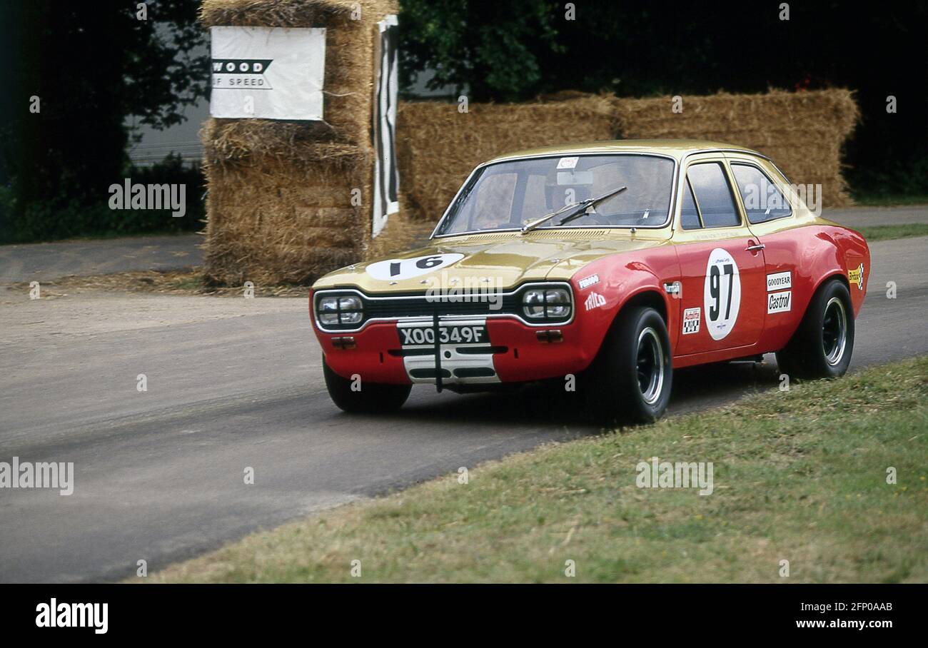 1968 Ford Escort MKII Twin Cam Alan Mann beim Rennen Das Goodwood Festival of Speed 1996 Stockfoto