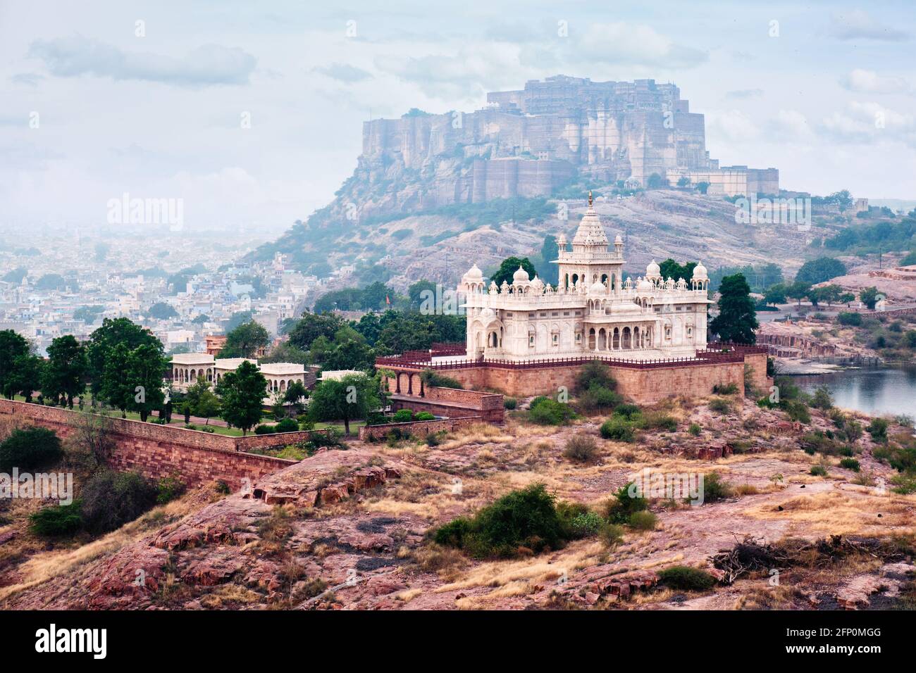 Jaswanth Thada Mausoleum, Jodhpur, Rajasthan, Indien Stockfoto
