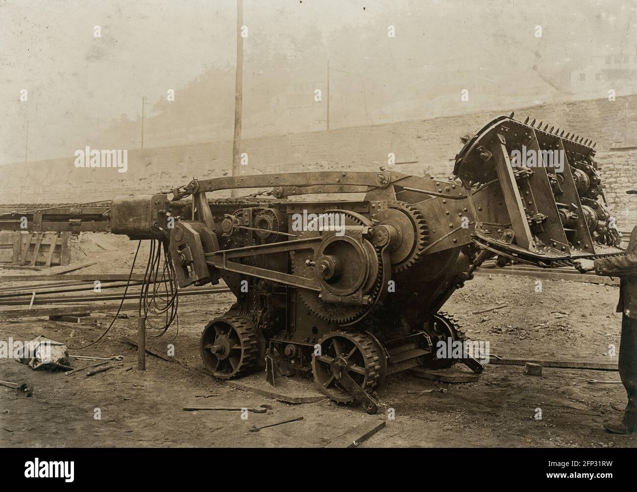 Kohlebergbau-Maschine in West Virginia, Foto 1908 Stockfoto