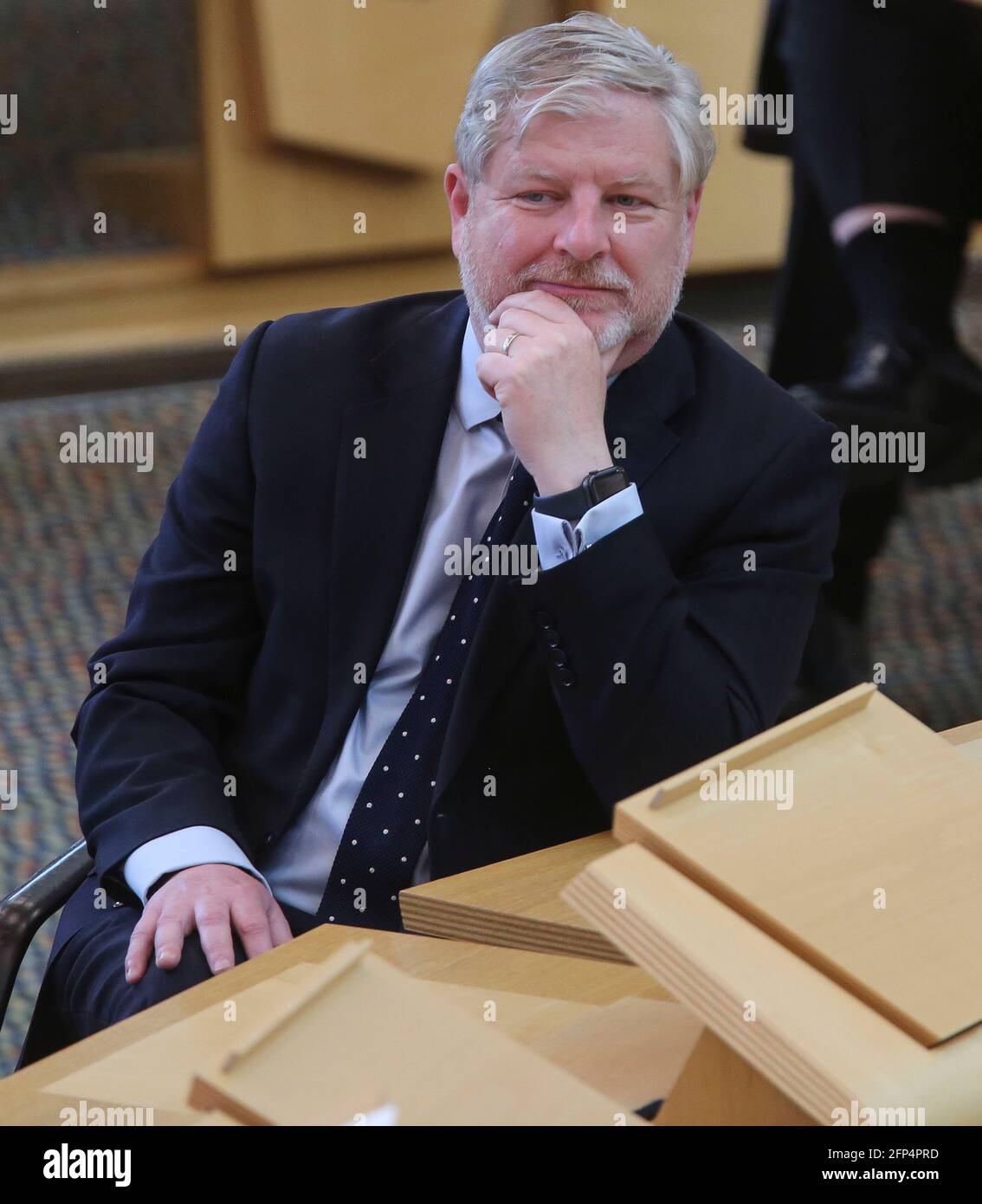 Angus Robertson, Sekretär für Verfassung, Außenbeziehungen und Kultur, während der Ernennung schottischer Minister und Juniorminister im schottischen Parlament in Holyrood, Edinburgh. Bilddatum: Donnerstag, 20. Mai 2021. Stockfoto