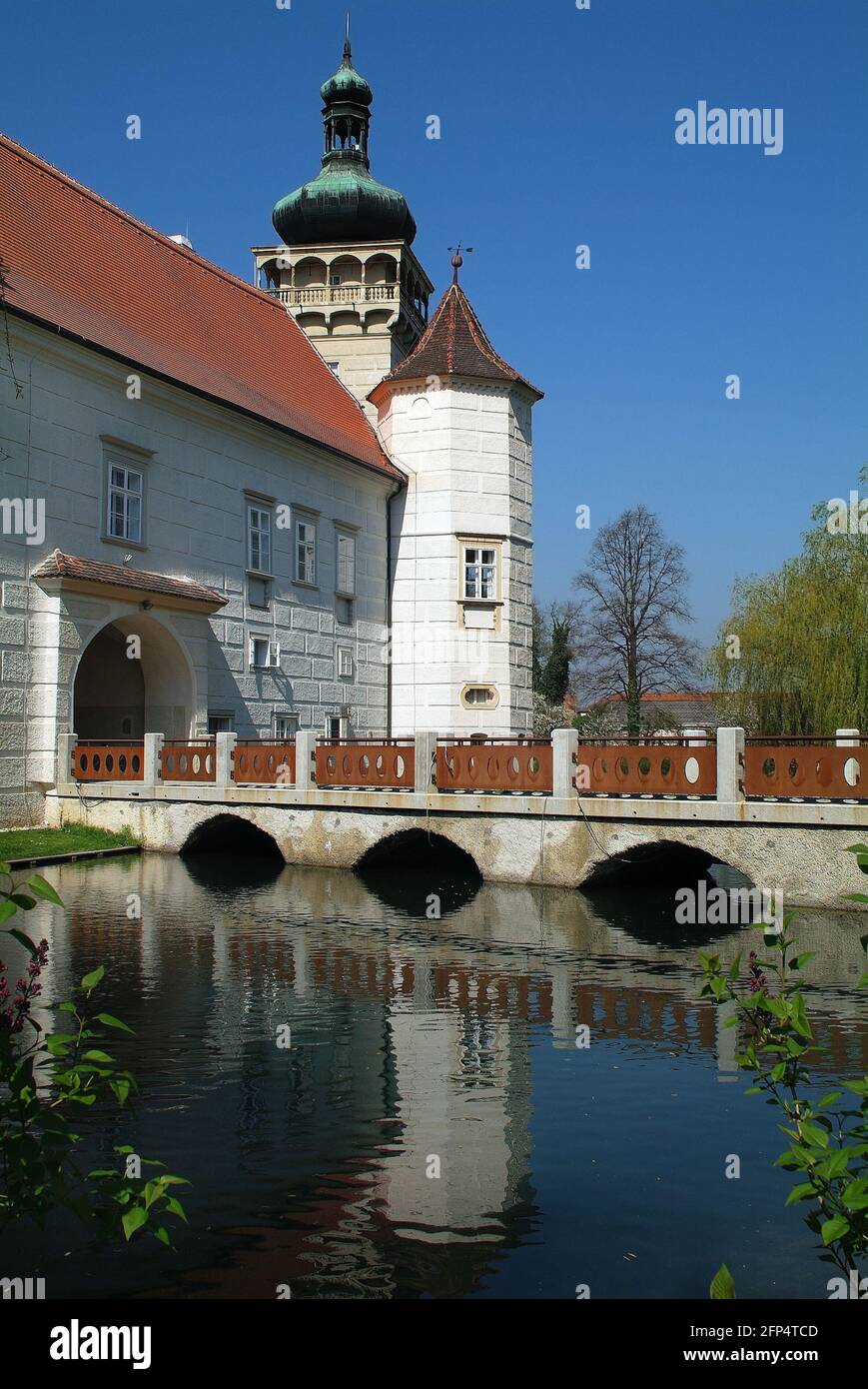 Österreich, Wasserschloss Pottenbrunn aka Schloss Trautmannsdorf in Niederösterreich Stockfoto