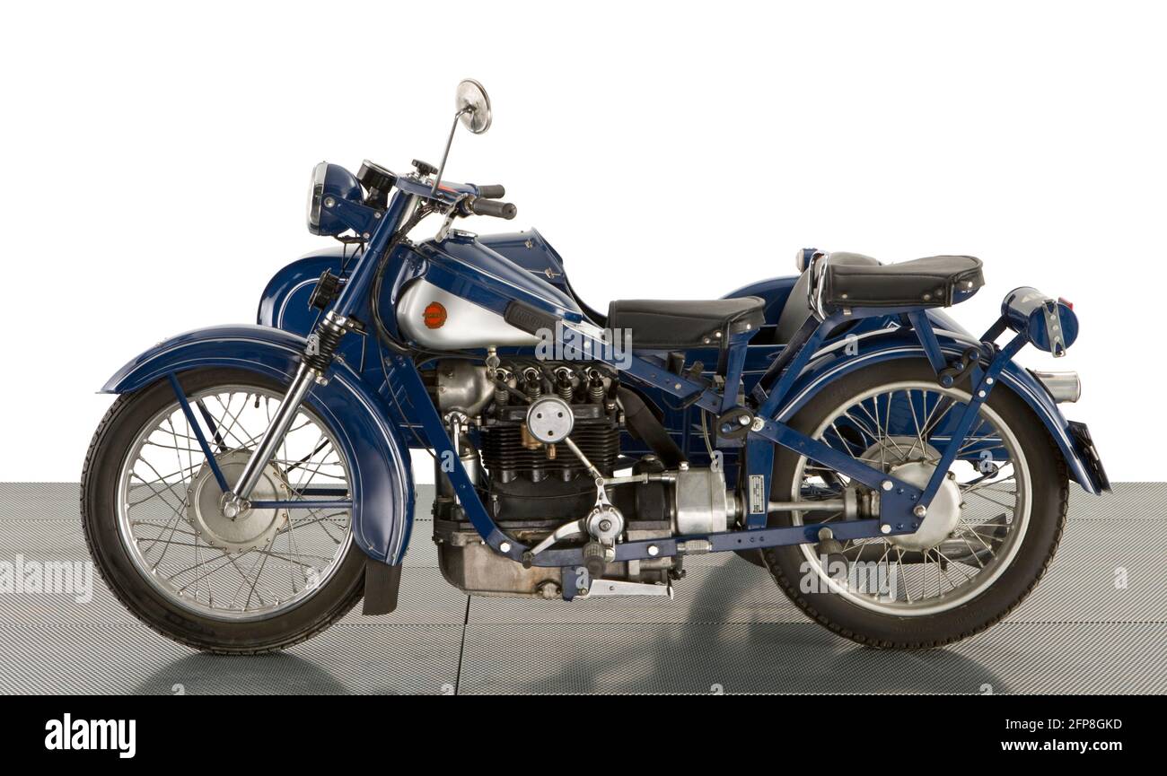 1952 Nimbus 746cc Four & Bender Sidecar Stockfoto
