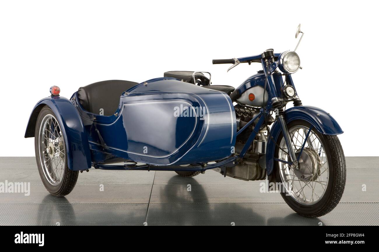 1952 Nimbus 746cc Four & Bender Sidecar Stockfoto