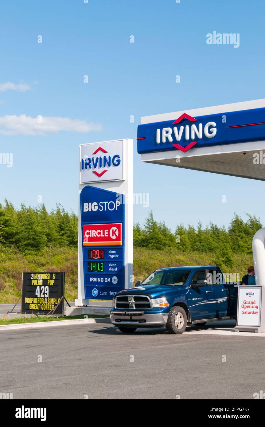 Irving-Tankstelle in Neufundland, Kanada. Stockfoto