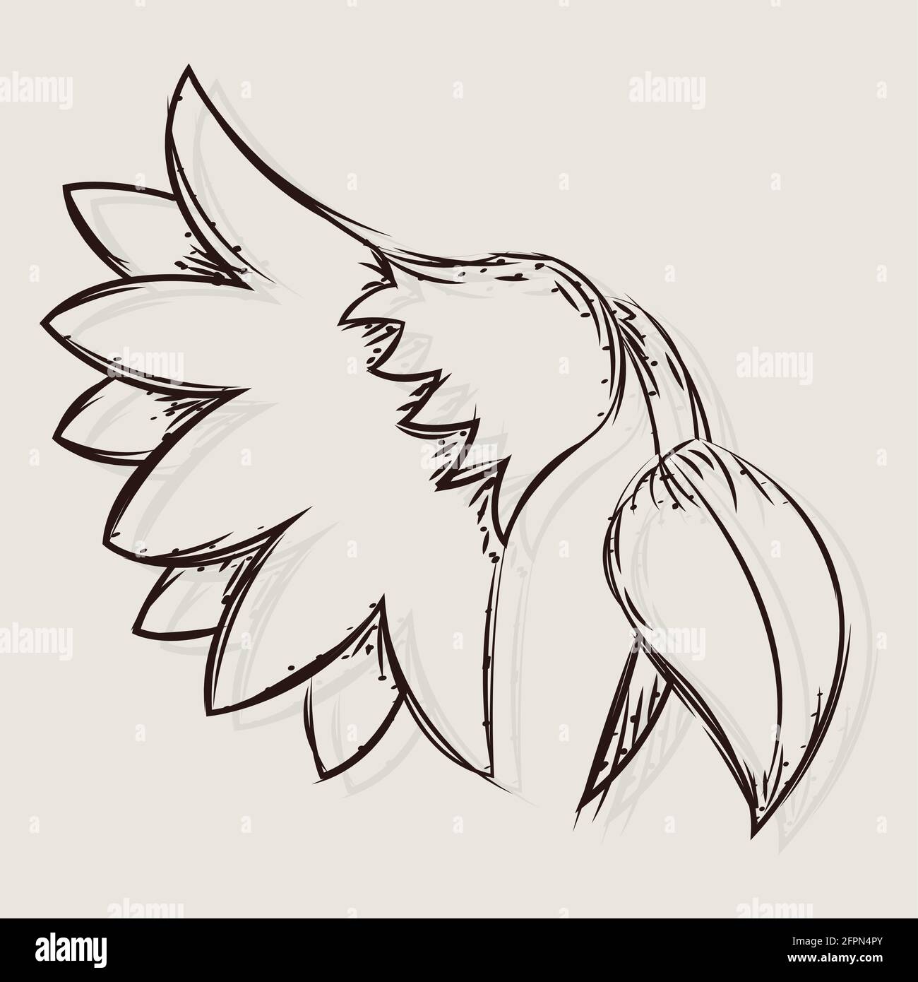 Isolierte Skizze einer Sonnenblume Vektor-Illustration Stock Vektor