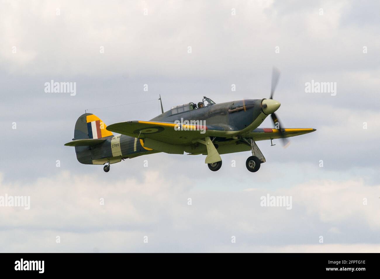 Ein Oldtimer-Flugzeug auf dem Old Warden Airfield Stockfoto