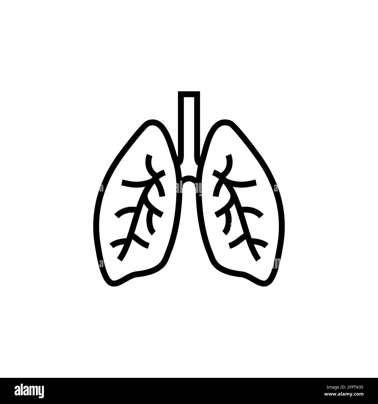 Symbol für die menschliche Lunge, Atemwege gesunde Lunge Anatomie flache medizinische Organe Symbol Stock Vektor
