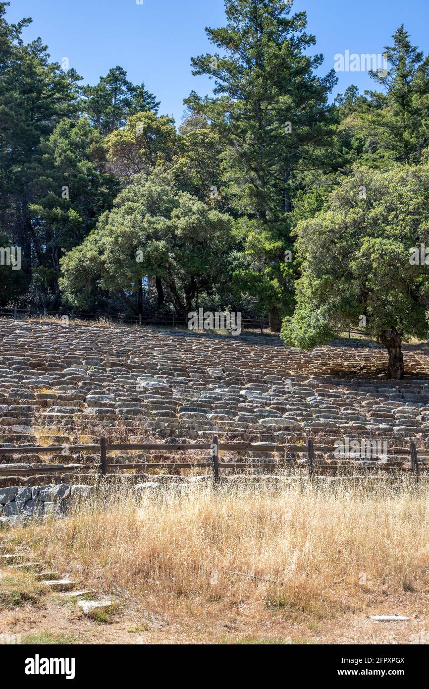 Der Mount Tamalpais erhebt sich entlang der Küste des Marin County, Nordkalifornien und bietet malerische Landschaften, bewaldete Hügel und den weiten Pazifik - Stockfoto
