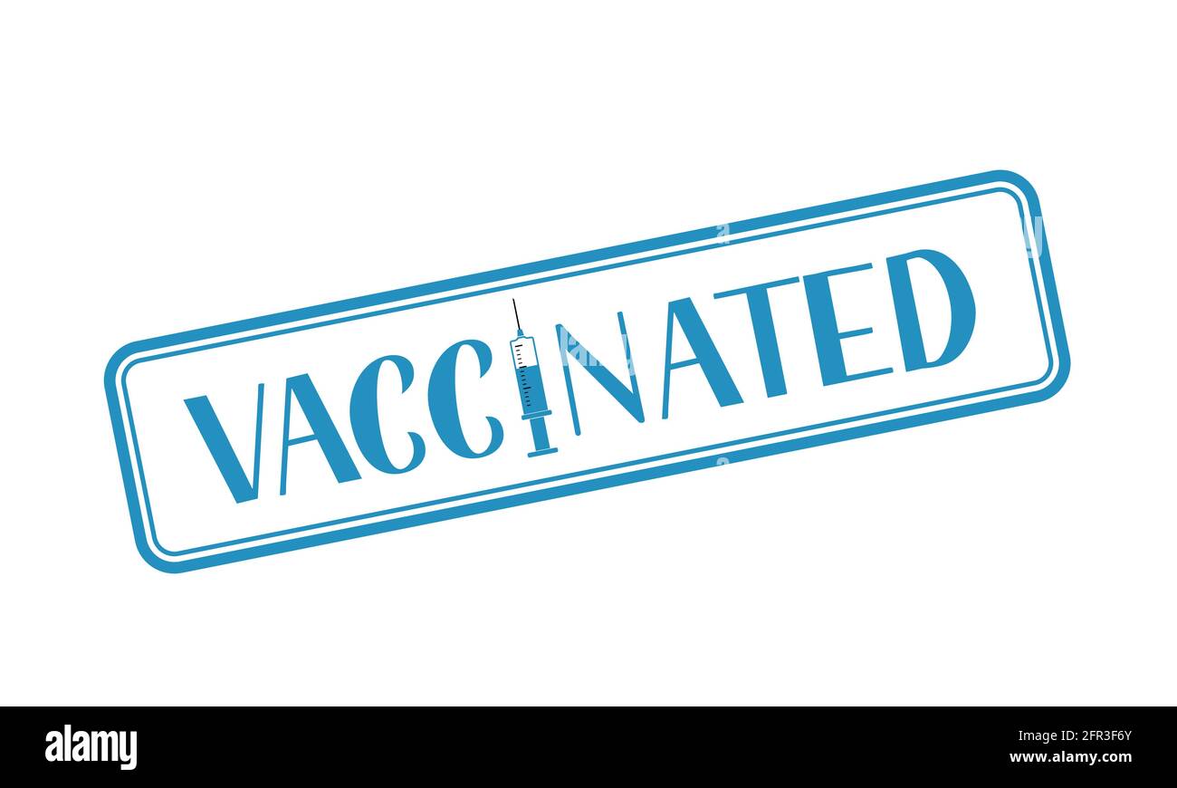 Geimpfte Handbeschriftung Mit Spritze Isoliert Auf Weiss Impfung Gegen Coronavirus Covid 19 Vektorvorlage Fur Typografie Poster Banner Flyer Stock Vektorgrafik Alamy