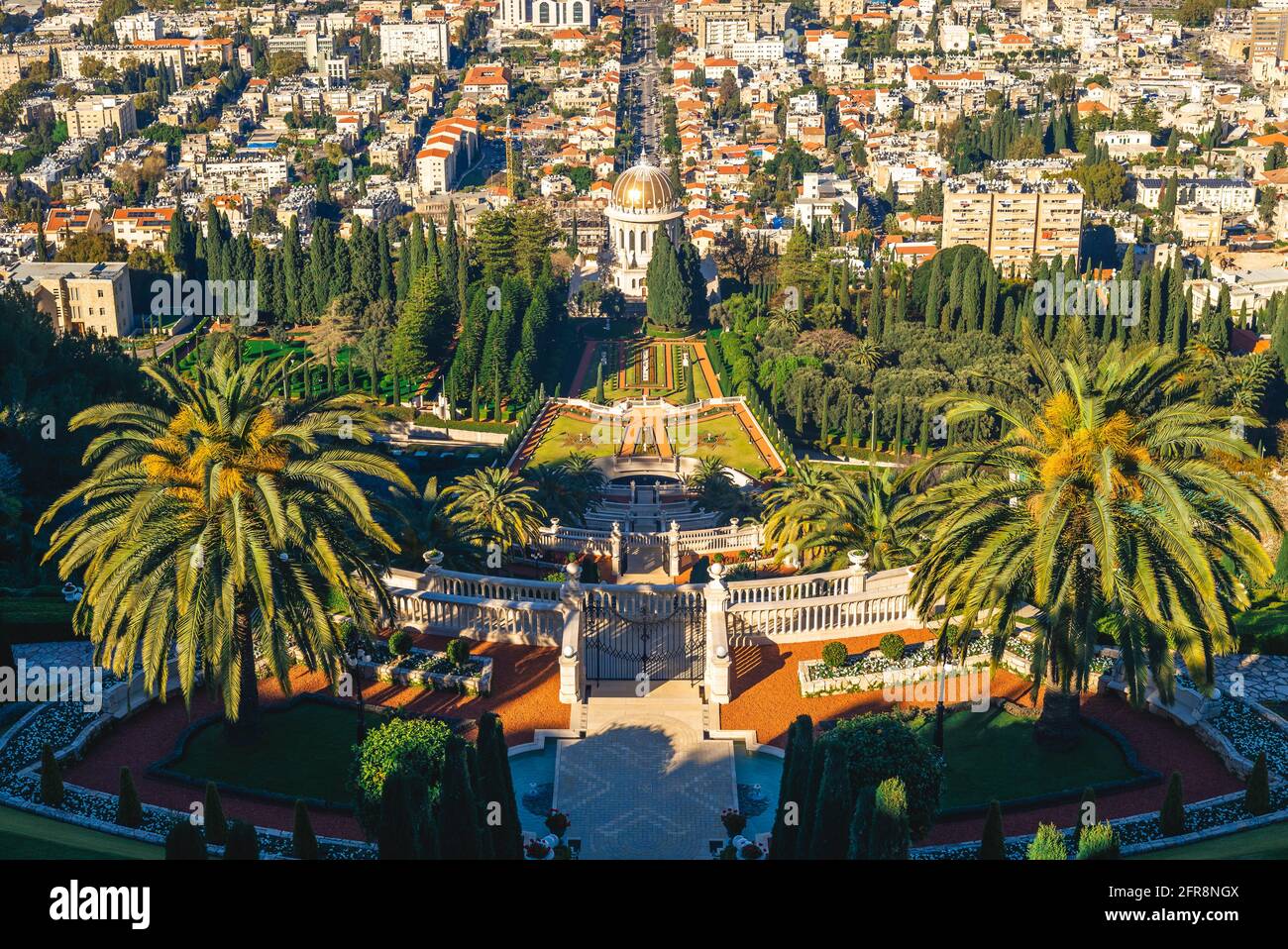 Hängende Gärten von Haifa, Terrassen des Bahai-Glaubens in israel Stockfoto